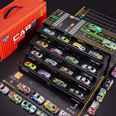 CONTAINER ALLOY CAR MODEL FINALE INERTIA PULL BACK MINI CAR TOY - 48PCS